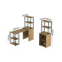 Стол-тумба трансформер Смарт 3/2 с этажеркой Ferrum-decor 1430x1450x600 Черный металл ДСП Дуб Артизан 16 мм (FRD-105121)