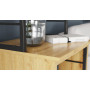 Стол-тумба трансформер Смарт 3/2 с этажеркой Ferrum-decor 1430x1450x600 Черный металл ДСП Дуб Артизан 16 мм (FRD-105121)