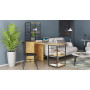 Стол-тумба трансформер Смарт 3/2 с этажеркой Ferrum-decor 1430x1450x600 Черный металл ДСП Дуб Артизан 16 мм (FRD-105121)