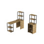 Стол-тумба трансформер Смарт 3/2 с этажеркой Ferrum-decor 1430x1450x600 Черный металл ДСП Дуб Артизан 16 мм (FRD-105121)