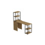 Стол-тумба трансформер Смарт 3/2 с этажеркой Ferrum-decor 1430x1450x600 Черный металл ДСП Дуб Артизан 16 мм (FRD-105121)