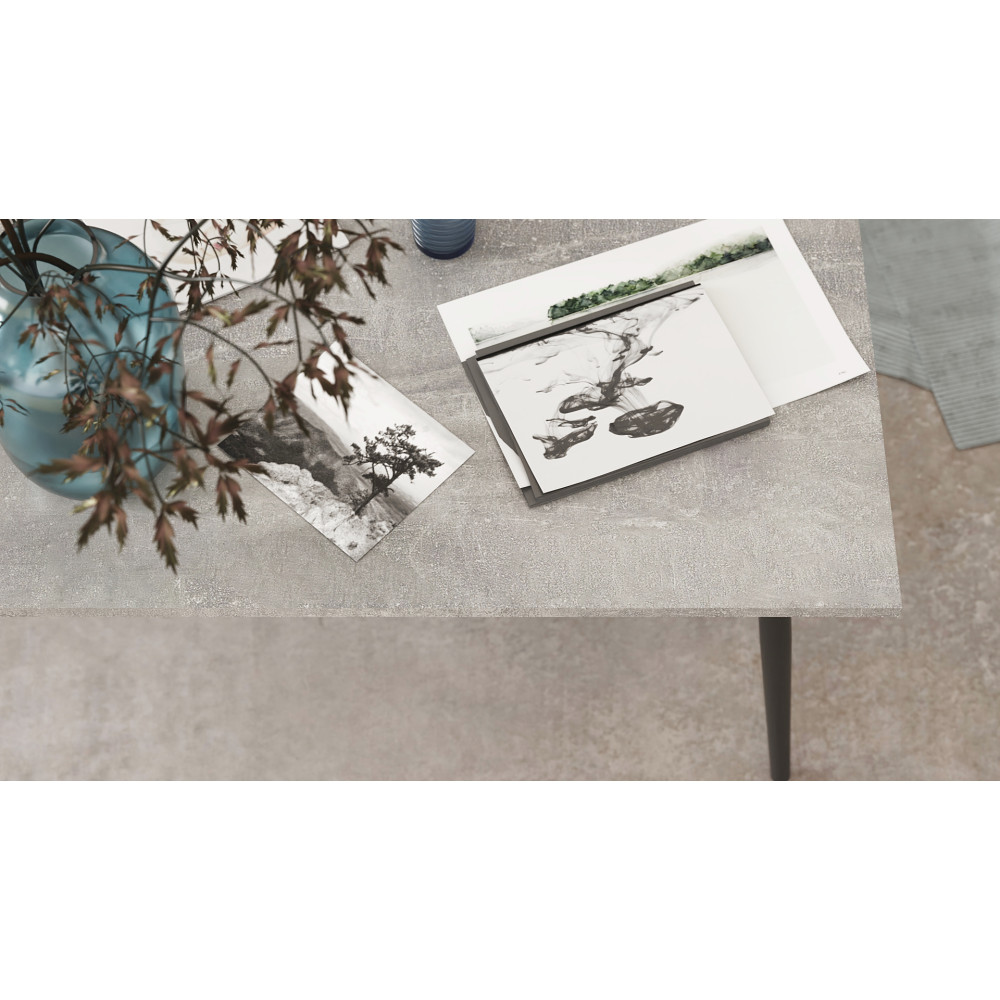 Стіл журнальний Монтана Ferrum-decor 45x100x50 Чорний метал ДСП Бетон 16 мм (FRD-106711)