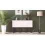 Стол-книжка трансформер Орион 3 Ferrum-decor 750x1150x880 Черный металл ДСП Белое 16 мм (FRD-105081)