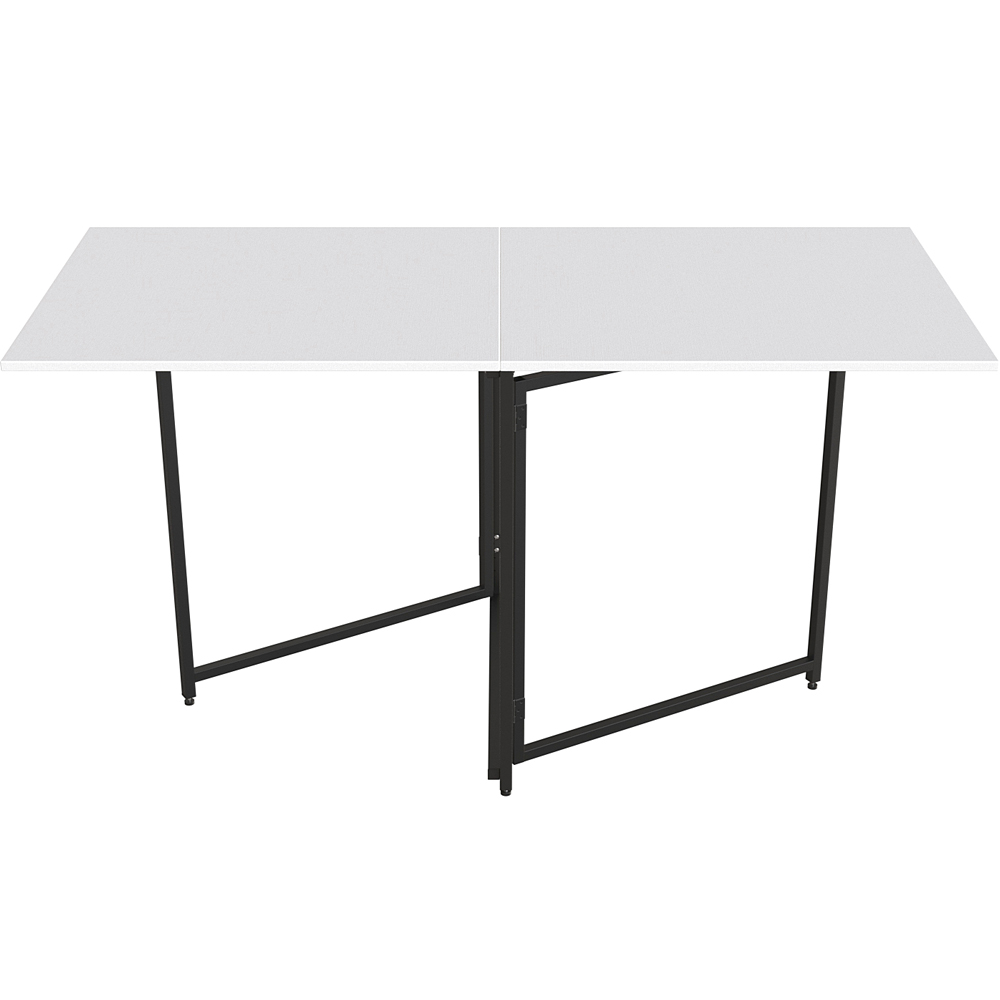 Стол трансформер книга Панама Ferrum-decor 75x148x68 Черный металл ДСП Белый 16 мм (FRD-106831)