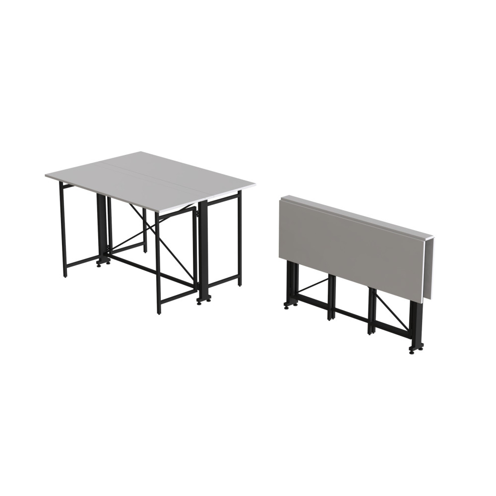 Стол-книжка трансформер Орион 3 Ferrum-decor 750x1150x880 Черный металл ДСП Белое 16 мм (FRD-105081)