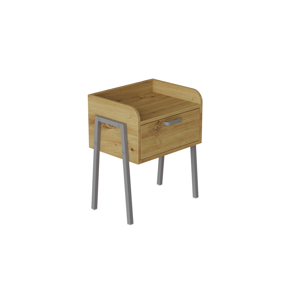 Тумба модульная Ferrum-decor Бетти 540x450x320 металл Серый ДСП Дуб Дуб Артизан 16 мм (FRD-103002)
