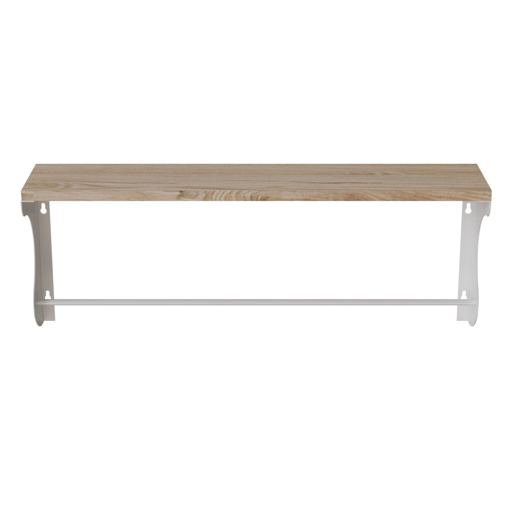 Полиця настінна Ferrum-decor Юзібі 270x600x150 метал Білий ДСП Дуб Сан-Марино 16 мм (FRD-102682)