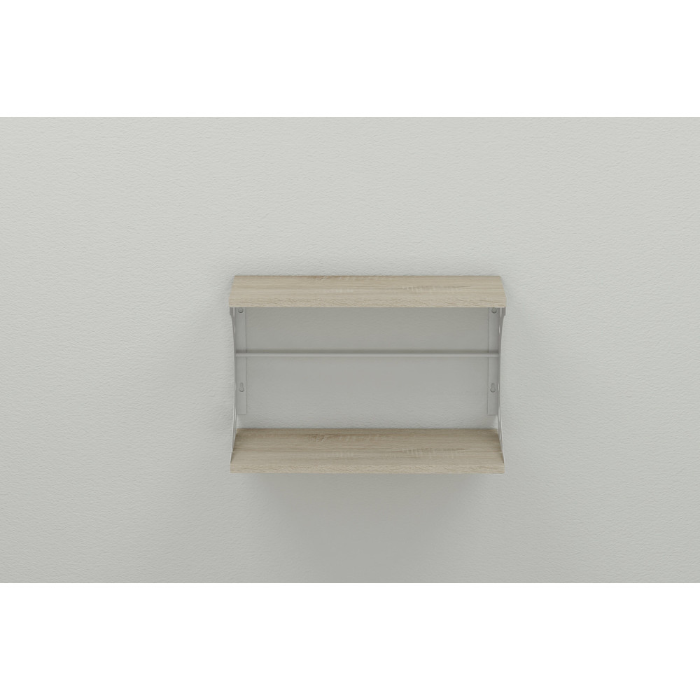 Полка настенная Ferrum-decor Букин 330x500x240 металл Белый ДСП Сонома 16 мм (FRD-102852)
