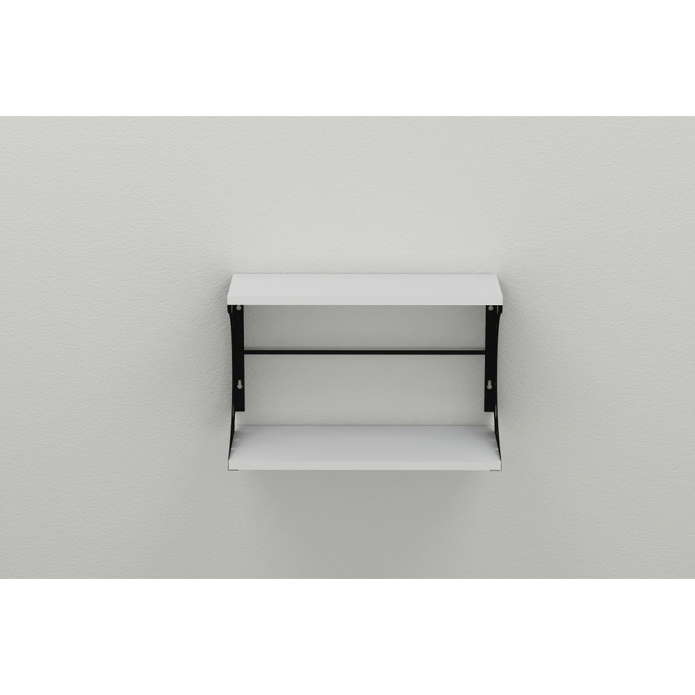 Настінна полиця Ferrum-decor Букін 330x500x240 метал Чорний ДСП Біле 16 мм (FRD-102842)