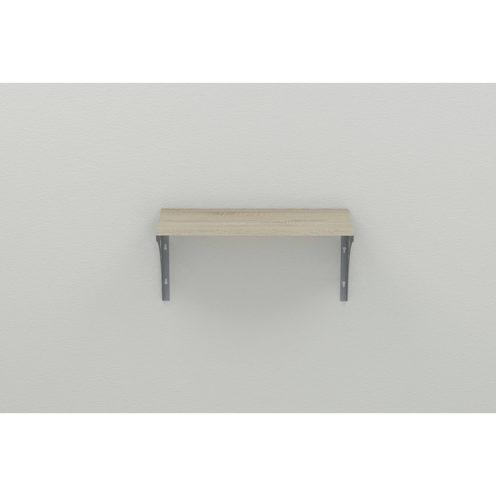 Полиця настінна Ferrum-decor Ханді 2 240x600x240 метал Сірий ДСП Сонома 16 мм (FRD-102592)
