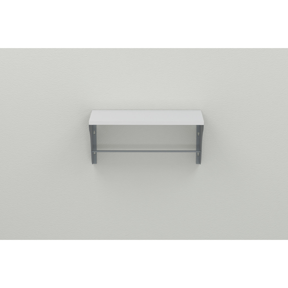 Полка настенная Ferrum-decor Комфи 260x700x240 металл Серый ДСП Белое 16 мм (FRD-102772)