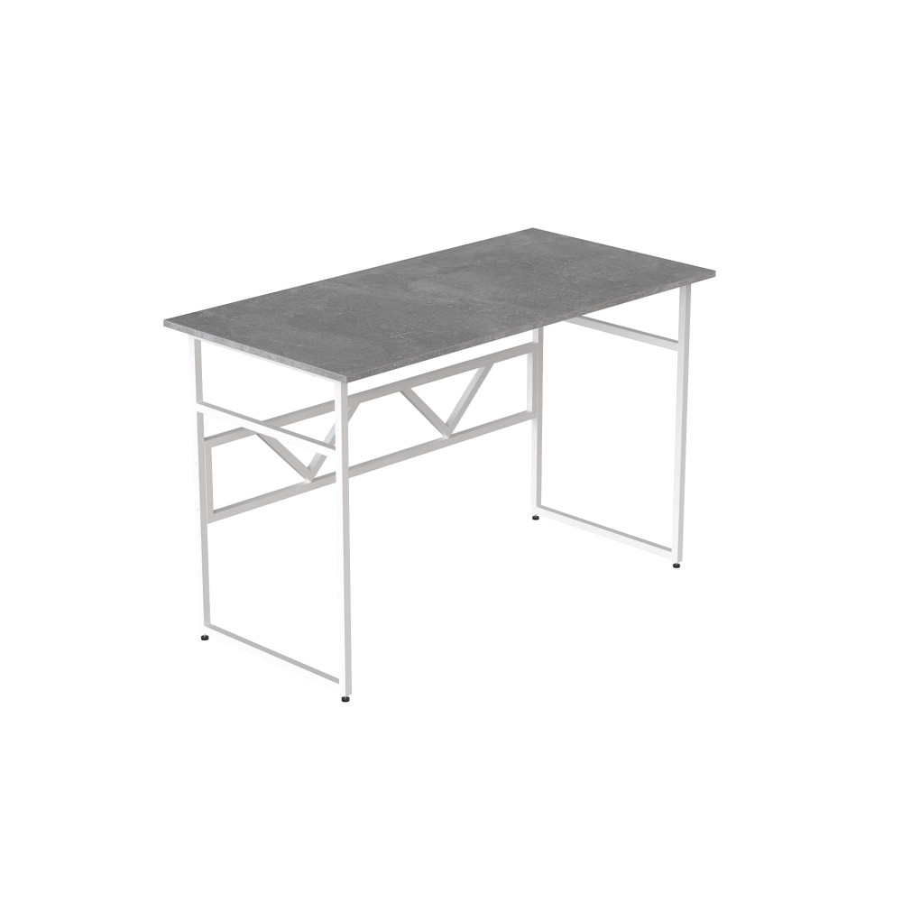 Стол письменный Раян Ferrum-decor 750x1400x700 Белый металл ДСП Бетон 16 мм (FRD-106502)