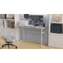 Стол письменный Раян Ferrum-decor 750x1400x700 Белый металл ДСП Бетон 16 мм (FRD-106502)