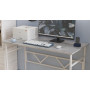 Стол письменный Раян Ferrum-decor 750x1400x700 Белый металл ДСП Бетон 16 мм (FRD-106502)