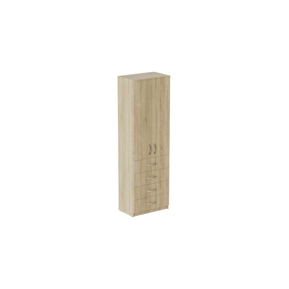 Шкаф Анжело Ferrum-decor на 3 полок с 2 дверями и 4 ящика 1900x600x380 ДСП Дуб Сонома 16 мм (FRD-104992)