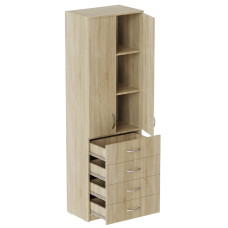 Шафа Анжело Ferrum-decor на 3 полиць з 2 дверима та 4 ящики 1900x600x380 ДСП Дуб Сонома 16 мм (FRD-104992)