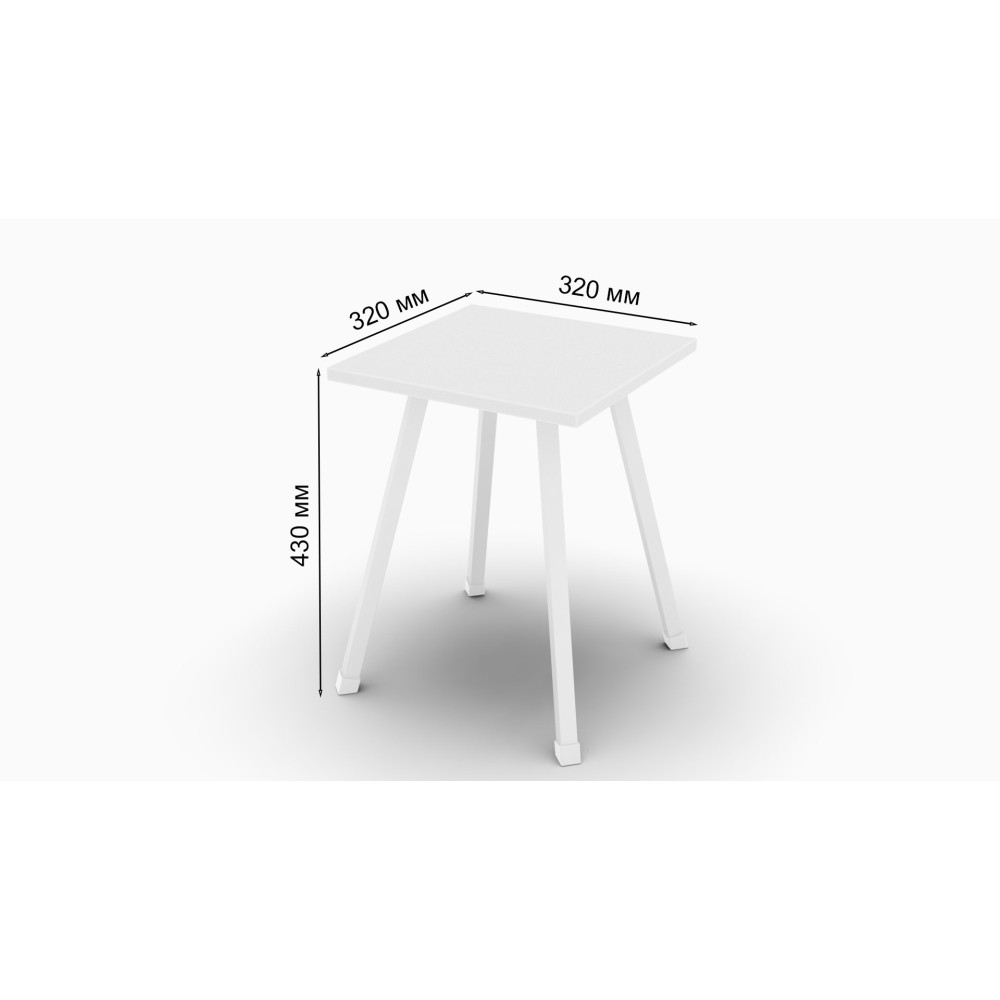 Табурет кухонний Ferrum-decor 430x320x320 Білий метал ДСП Біле 16 мм (FRD-104642)