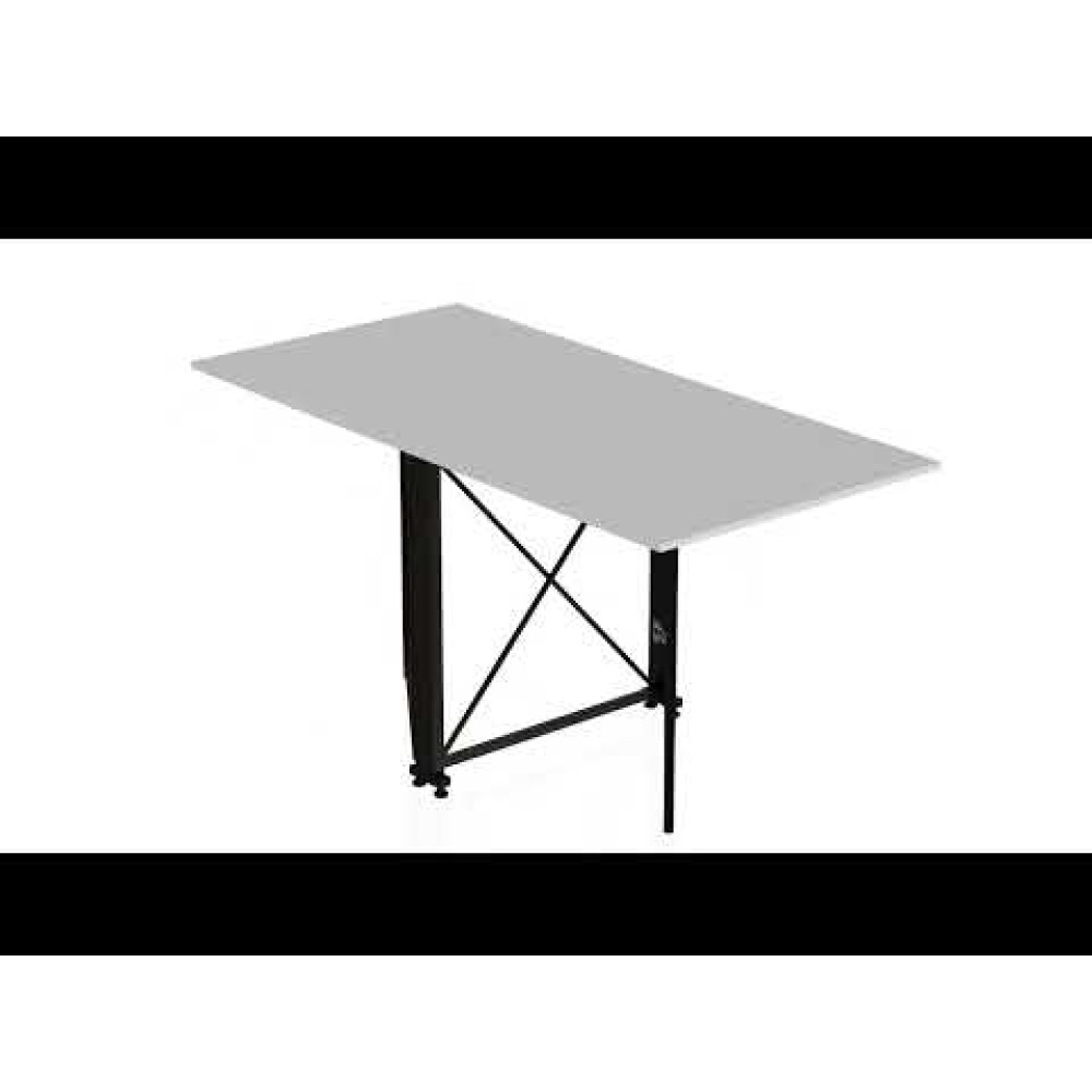 Стіл-книга трансформер Оріон 2 Ferrum-decor 750x1520x730 Чорний метал ДСП Біле 16 мм (FRD-104583)