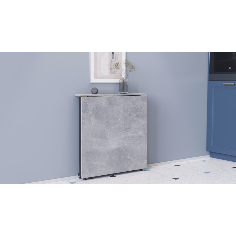 Стіл-книга трансформер Оріон 1 Ferrum-decor 750x810x730 Чорний метал ДСП Бетон 16 мм (FRD-104603)