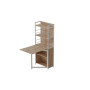 Стол книжка с этажеркой Практик 2 Ferrum-decor 1555x640x990 Белый металл ДСП Дуб Сан-Марино 16 мм (FRD-104633)