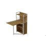 Стол книжка с этажеркой Практик 1 Ferrum-decor 1200x640x990 Белый металл ДСП Дуб Артизан 16 мм (FRD-104623)
