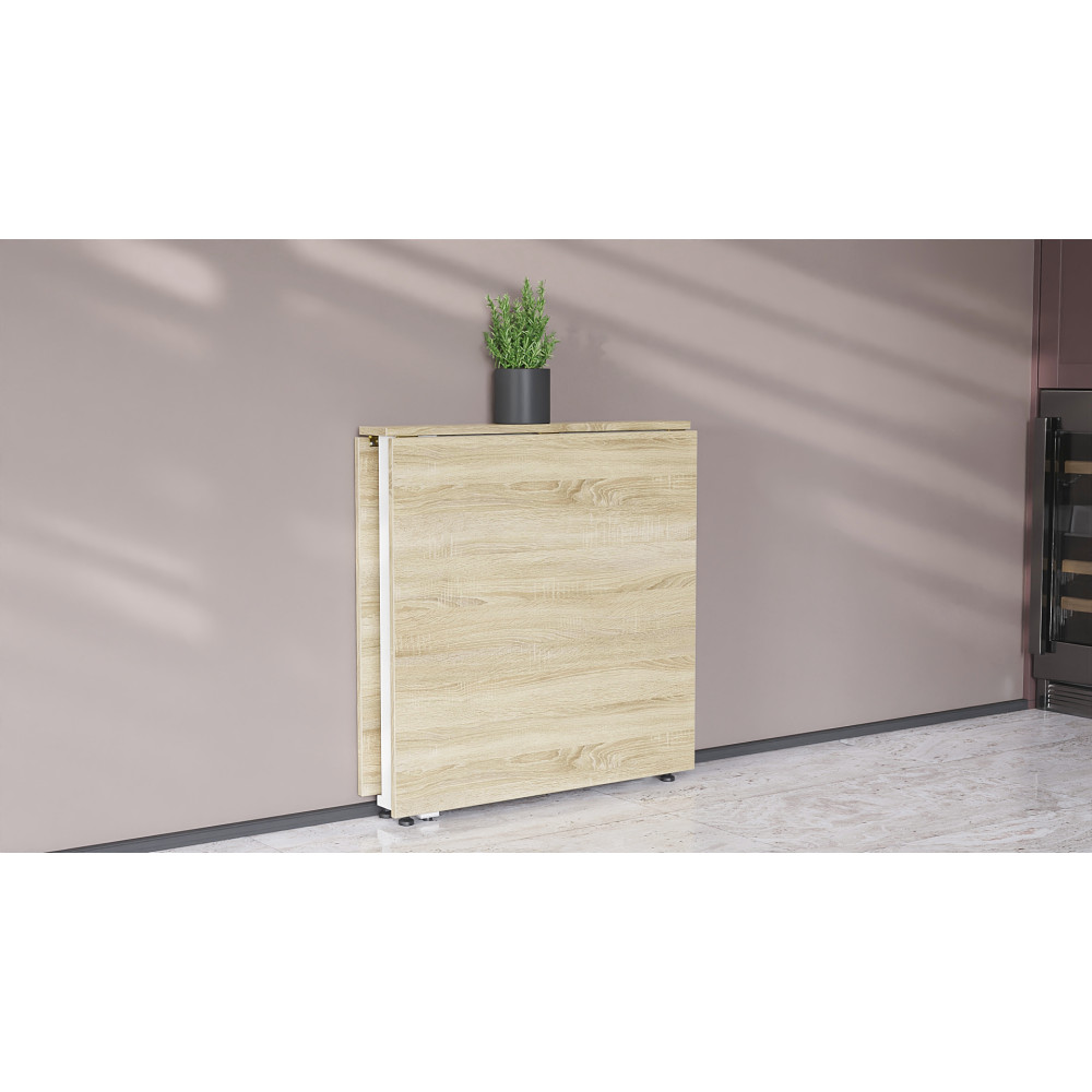Стіл-книга трансформер Оріон 2 Ferrum-decor 750x1520x730 Білий метал ДСП Дуб Сонома 16 мм (FRD-104593)