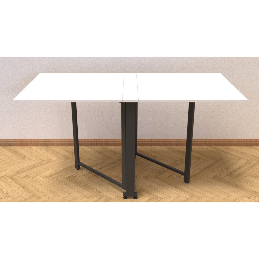 Стіл-книга трансформер Оріон 2 Ferrum-decor 750x1520x730 Чорний метал ДСП Біле 16 мм (FRD-104583)