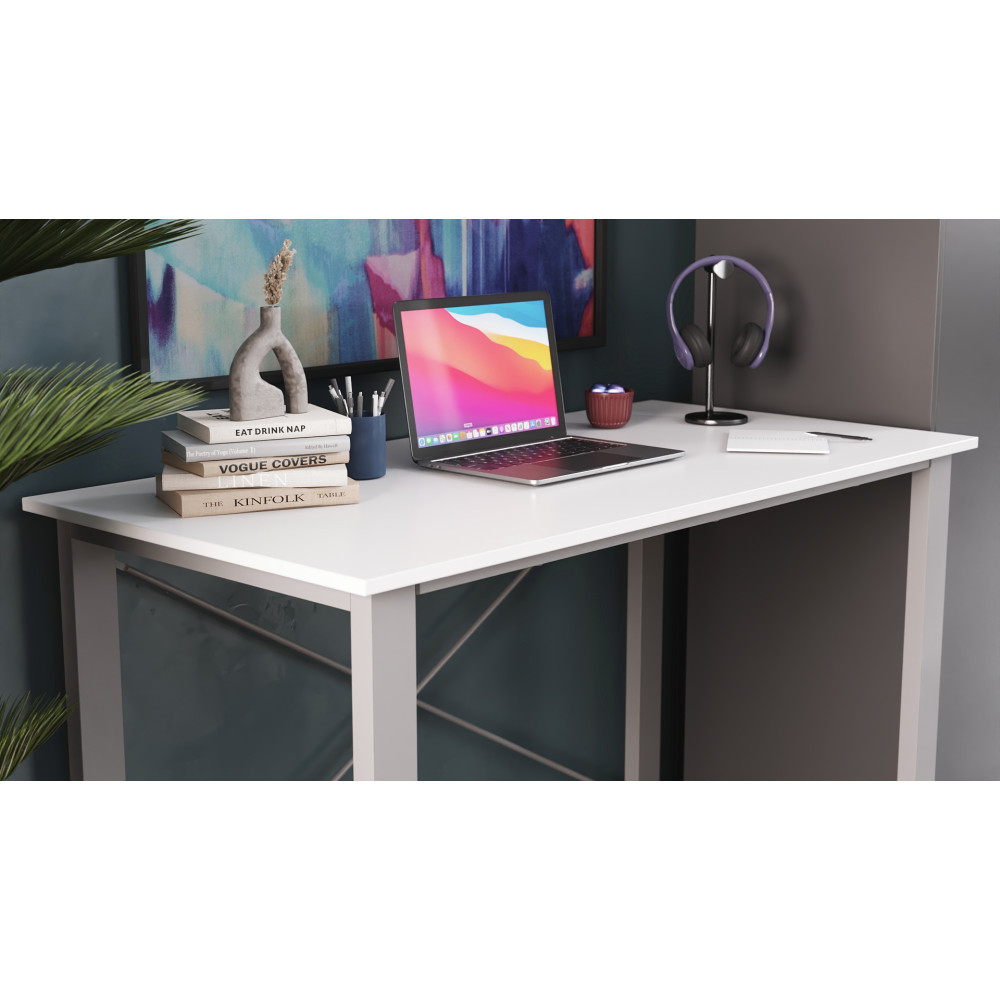 Письменный стол Ferrum-decor Драйв 750x1200x600 Серый металл ДСП Белое 16 мм (FRD-103115)