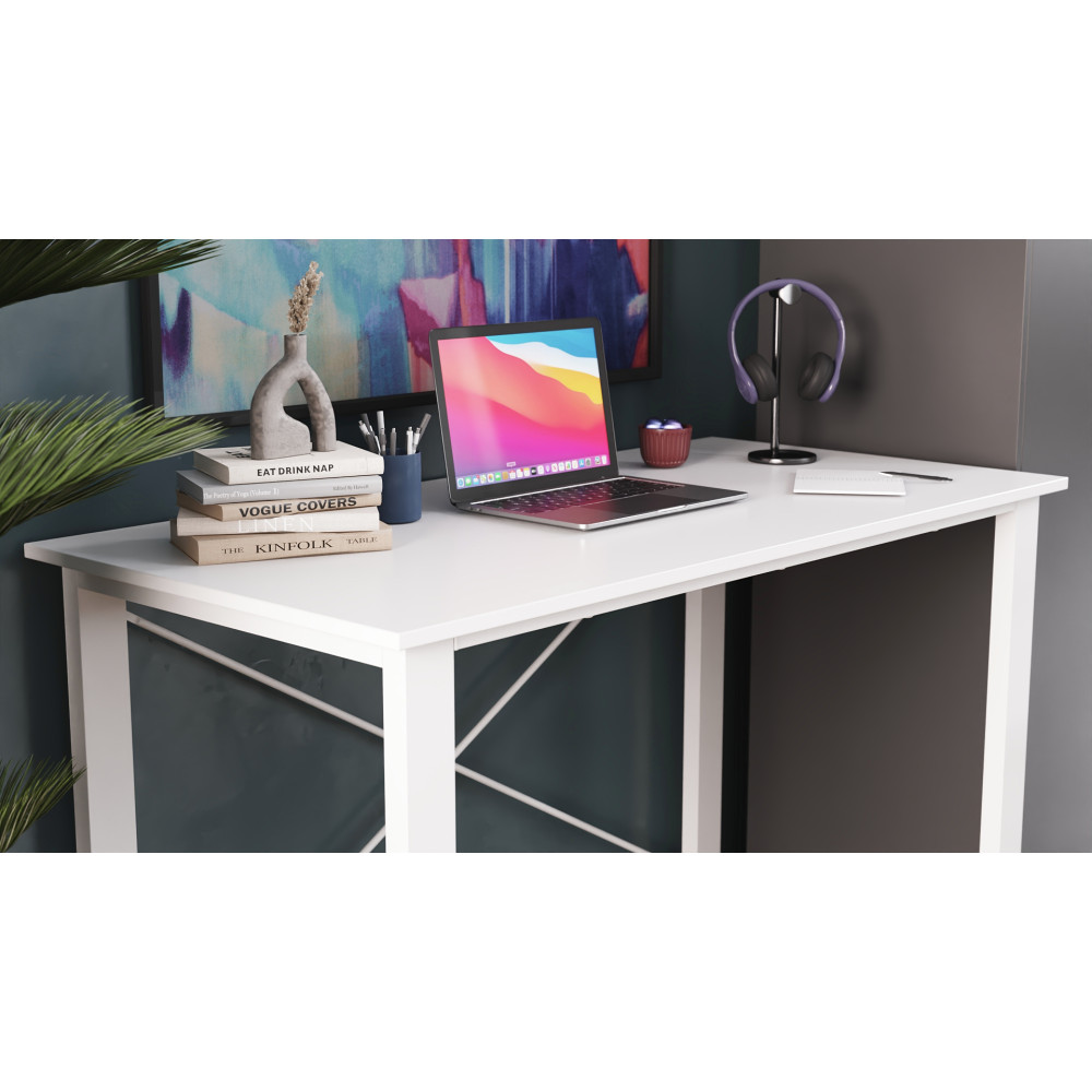Письменный стол Ferrum-decor Драйв 750x1200x700 Белый металл ДСП Белое 16 мм (FRD-103185)