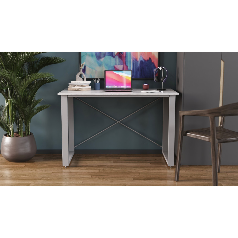 Письменный стол Ferrum-decor Драйв 750x1400x700 Серый металл ДСП Бетон 16 мм (FRD-103205)