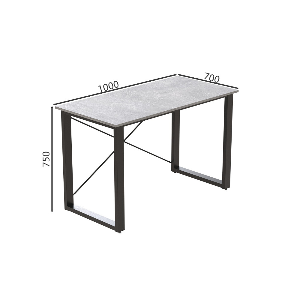 Письменный стол Ferrum-decor Драйв 750x1000x700 Черный металл ДСП Бетон 32 мм (FRD-103365)