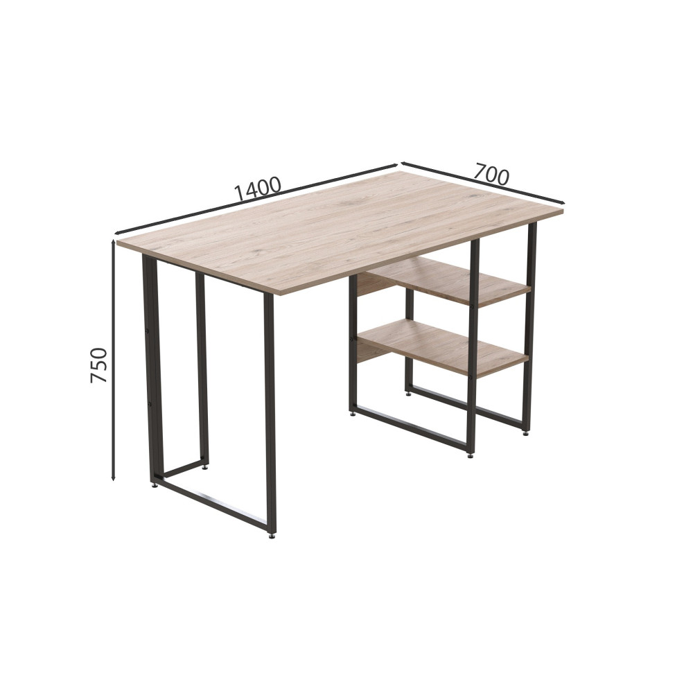 Компьютерный стол Ferrum-decor Кевин 75x140x70 черный ДСП Дуб Сан-Марино 32мм (FRD-103845)