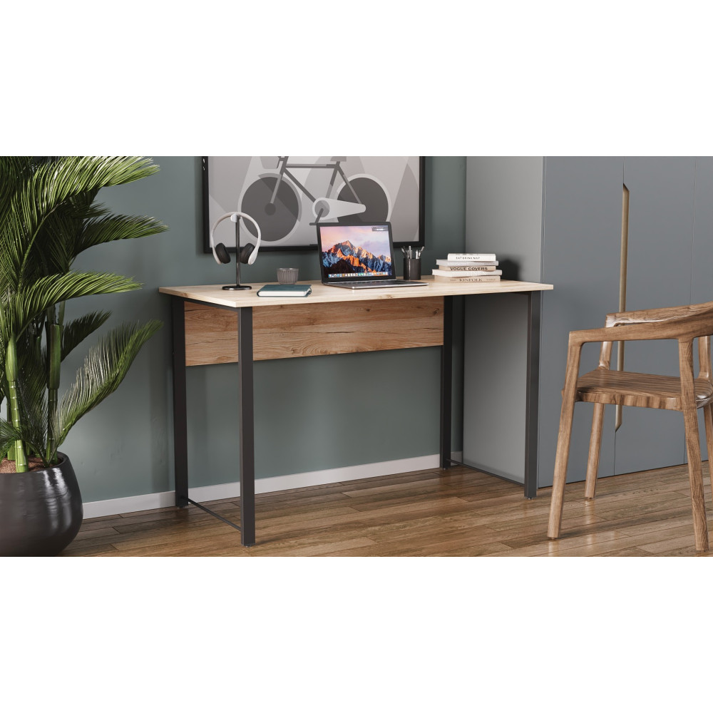 Компьютерный стол Ferrum-decor Курт 75x140x60 черный ДСП Дуб Сан-Марино 32мм (FRD-103925)