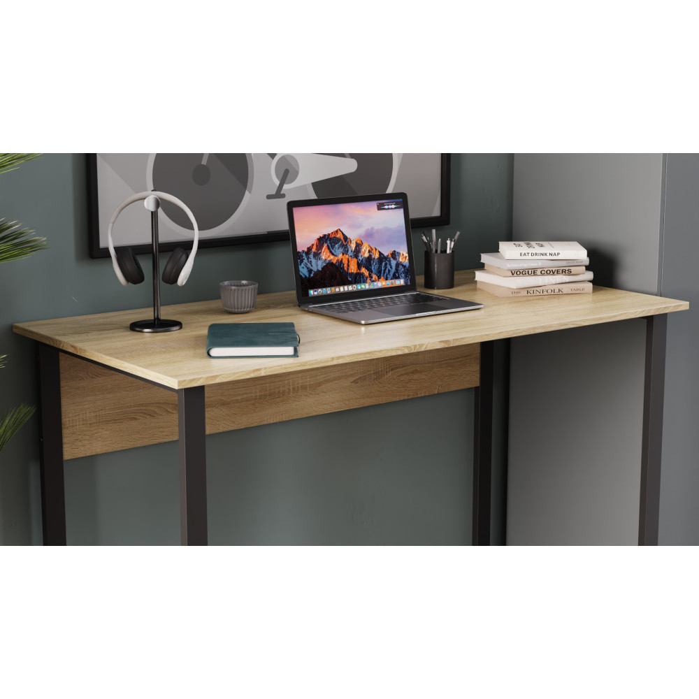 Письменный стол Ferrum-decor Курт 75x120x70 черный ДСП Дуб Сонома 16мм (FRD-103935)
