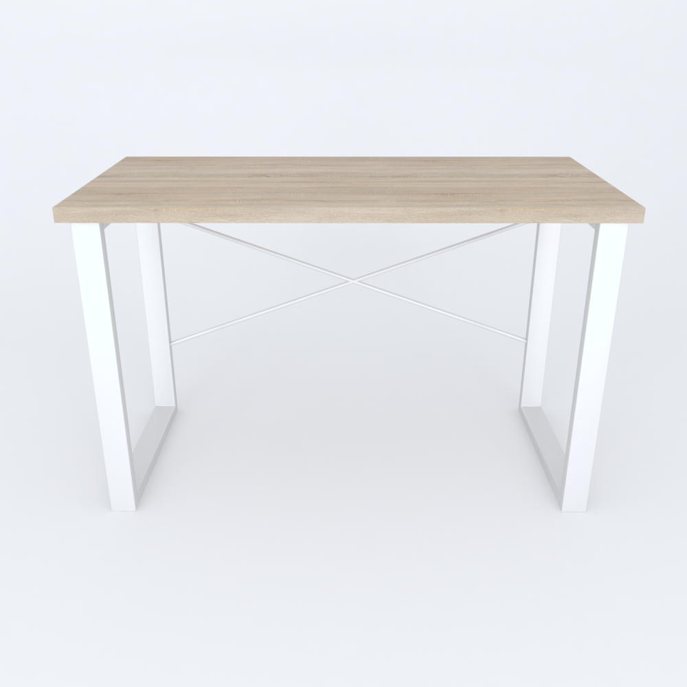 Письменный стол Ferrum-decor Драйв 750x1400x600 Белый металл ДСП Дуб Сонома 32 мм (FRD-103355)