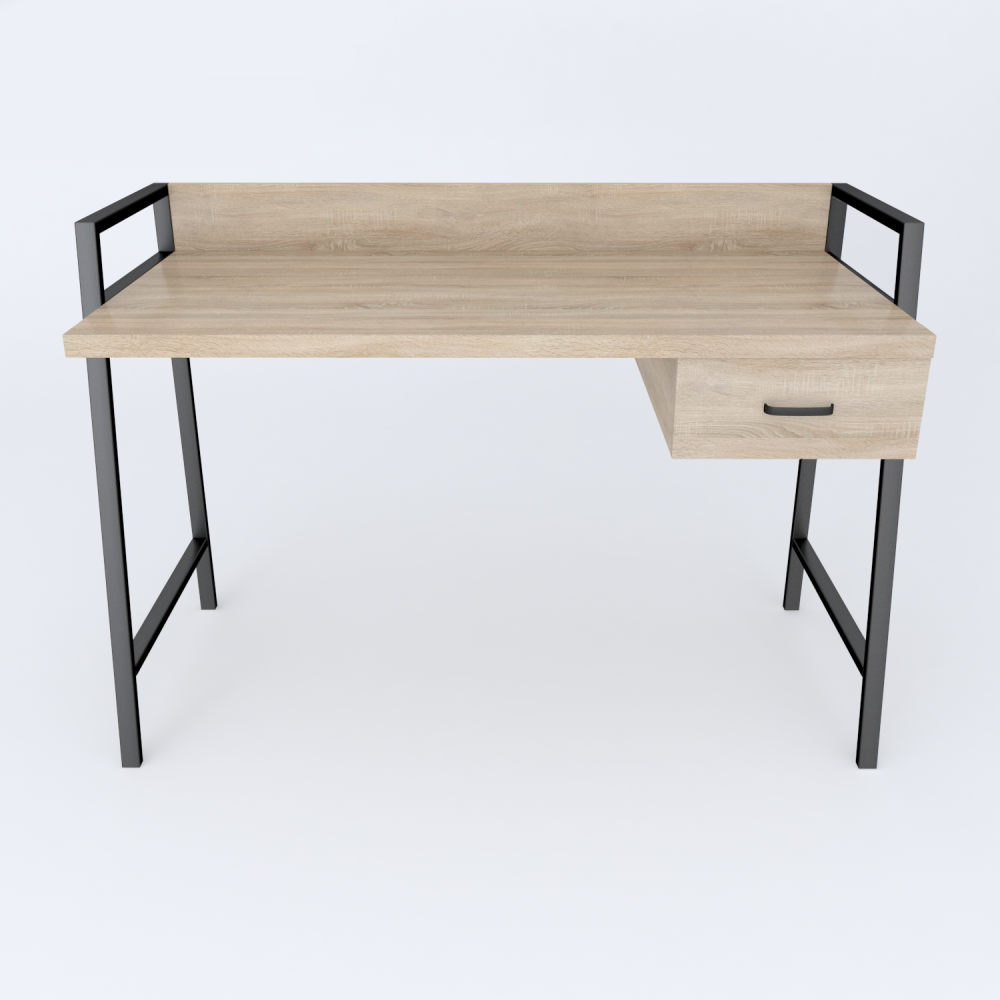 Письменный стол Ferrum-decor Комфорт 750x1000x600 Черный металл ДСП Дуб Сонома 32 мм (FRD-103425)