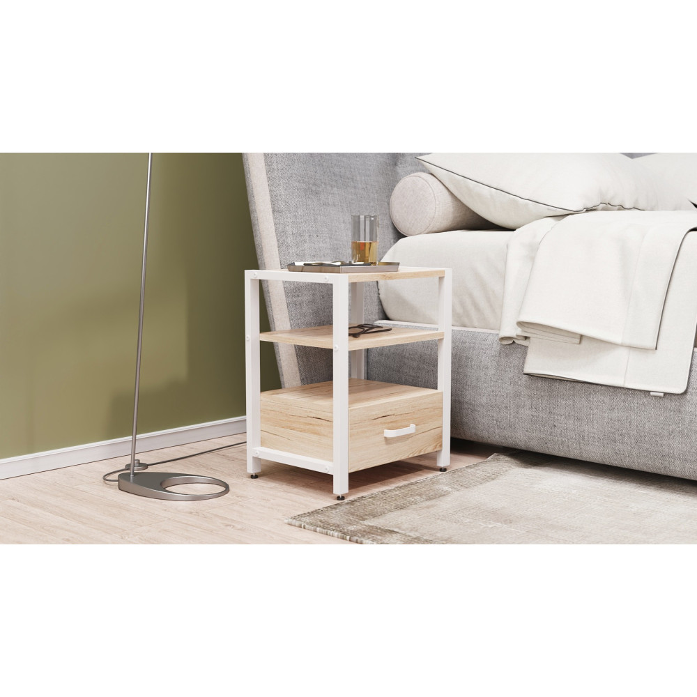 Тумба універсальна Ferrum-decor Вів'єн 1/1 50x41x40 білий ДСП Дуб Сан-Марино 16мм (FRD-104146)