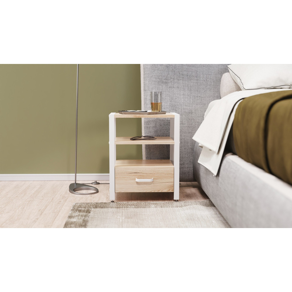 Тумба універсальна Ferrum-decor Вів'єн 1/1 50x41x40 білий ДСП Дуб Сан-Марино 16мм (FRD-104146)
