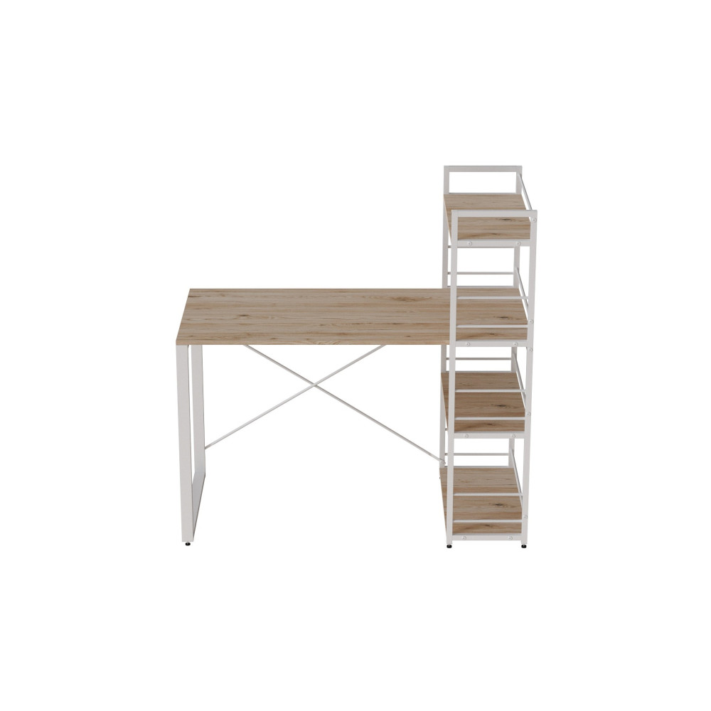 Письменный стол Ferrum-decor Серии Конект c этажеркой 75x120x60 белый ДСП Дуб Сан-Марино 16мм (FRD-104226)