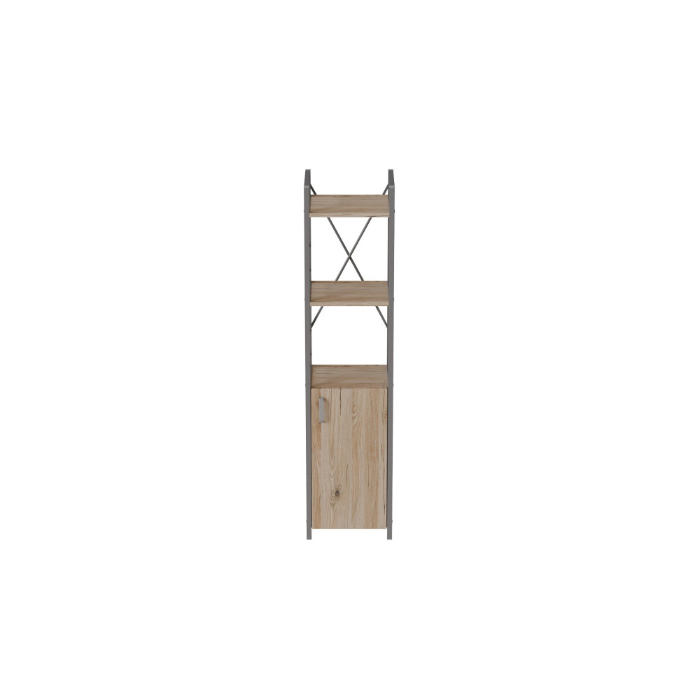 Этажерка 3/34 Ferrum-decor Серии Конект с тумбой 144x34x28 Серый ДСП Сан-Марино (FRD-104436)