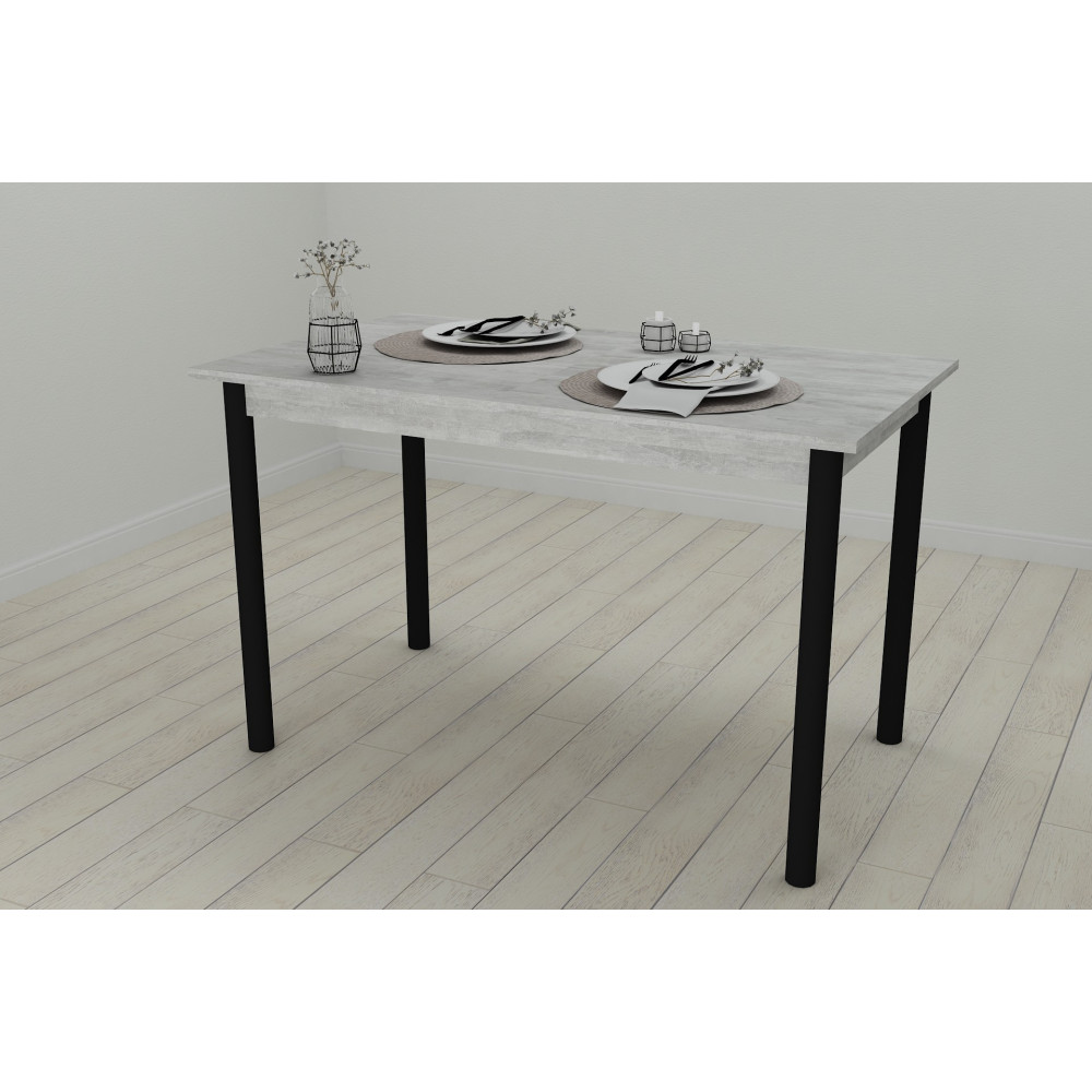 Стол кухонный Ferrum-decor Бенита 75x120x60 Черный ДСП Бетон 16мм (FRD-105566)