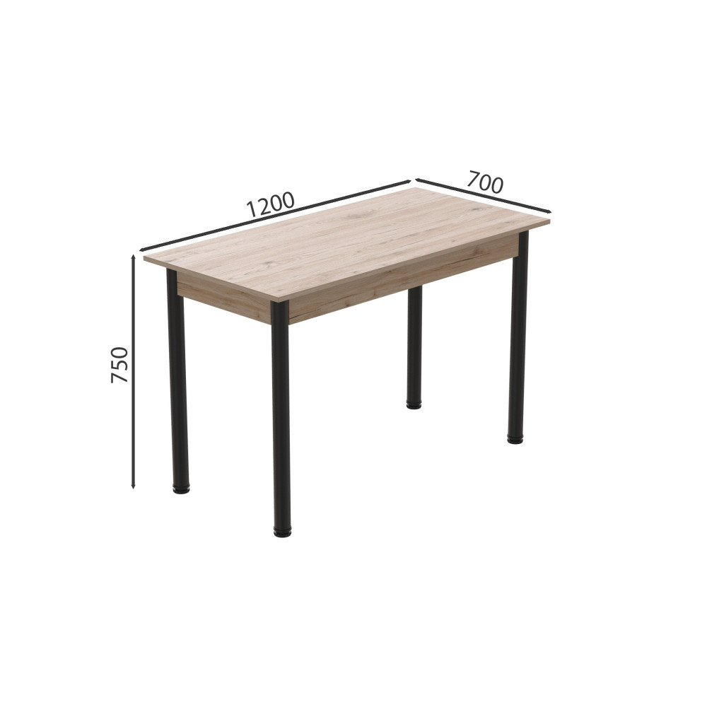 Стол кухонный Ferrum-decor Бенита 75x120x70 Черный ДСП Сан-Марино 16мм (FRD-105646)