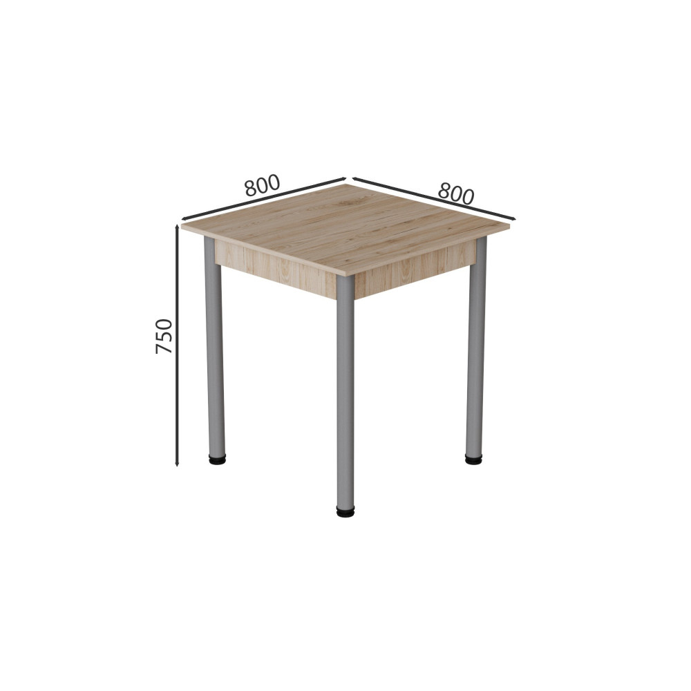 Стіл кухонний Ferrum-decor Агата 75x80x80 Сірий ДСП Сан-Марино 16мм (FRD-105636)