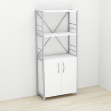 Етажерка 3/60 Ferrum-decor Серії Конект із тумбою 144x60x28 Сірий ДСП Біле (FRD-104456)