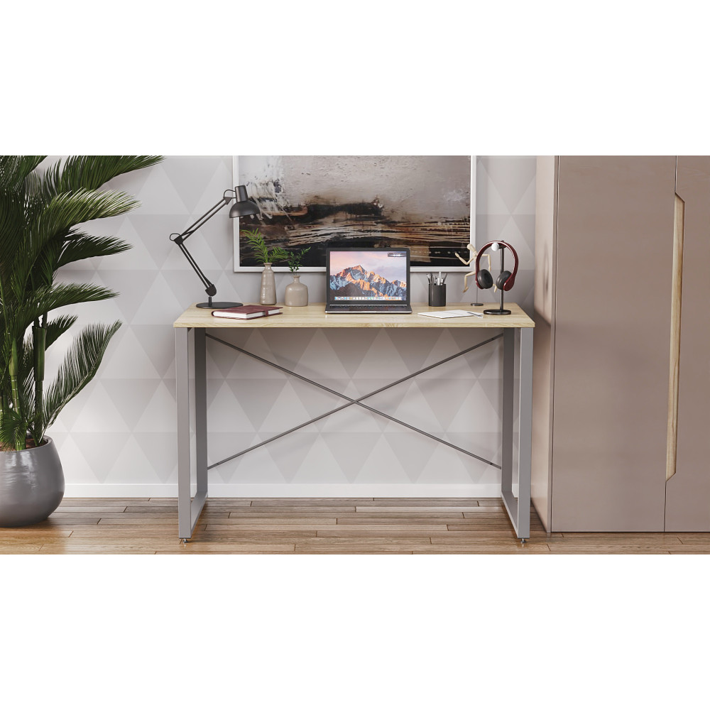 Письменный стол Ferrum-decor Серии Конект 75x120x600 серый ДСП Дуб Сонома 16мм (FRD-104216)