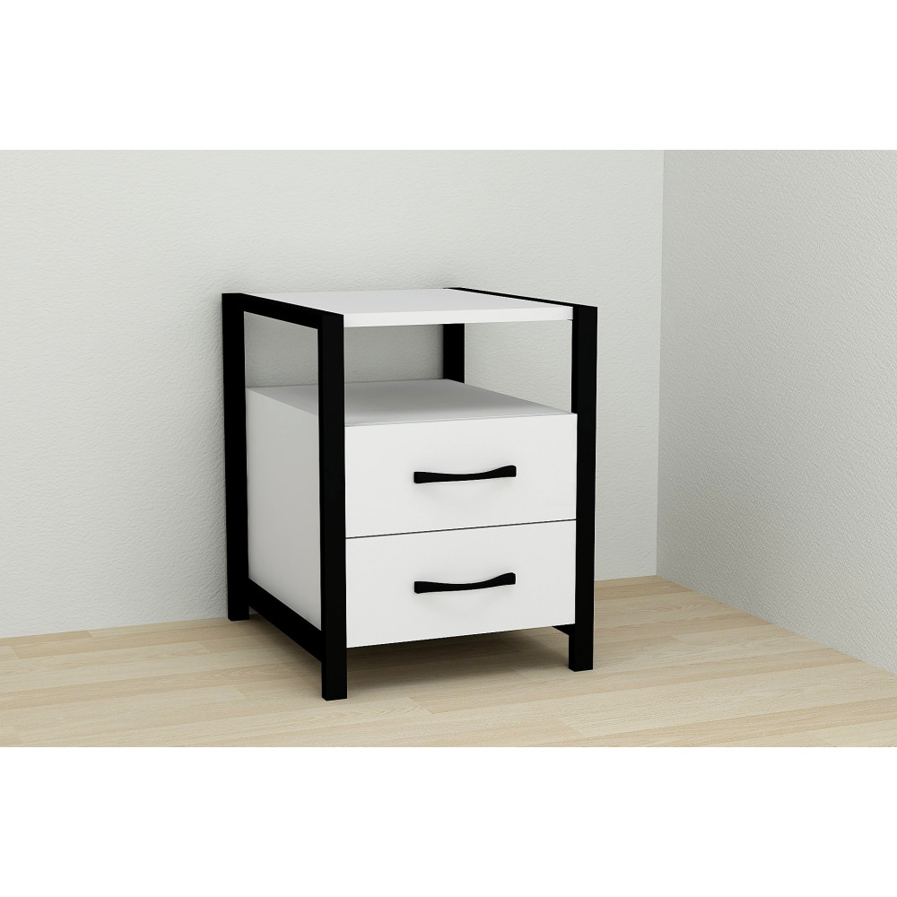 Тумба универсальная Ferrum-decor Вивьен 2/2 50x41x40 черный ДСП Белое 16мм (FRD-104156)