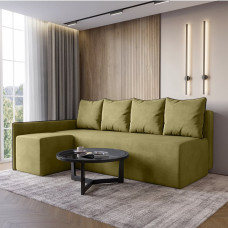 Кутовий диван ортопедичний iSmart MORRO Maxi єврокнижка 205x149 см (матрац Pocket spring) оливковий Laura 27 (ISM-051356)