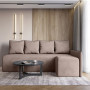 Угловой диван ортопедический iSmart MORRO Maxi еврокнижка 205x149 см (матрас Bonel) бежевый Laura 5 (ISM-051336)