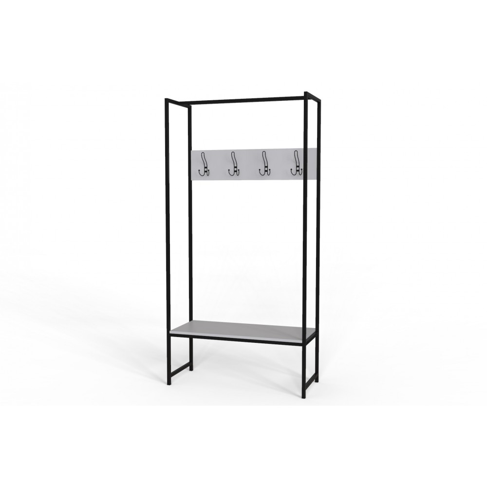 Вешалка напольная модульная Ferrum-decor Трелис 12 180x90x38 черный ДСП Белое 16мм (FRD-104307)