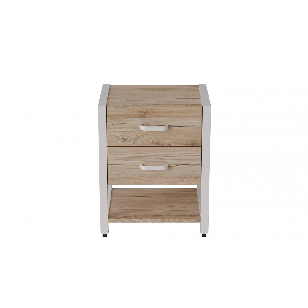 Тумба универсальная Ferrum-decor Вивьен 2/1 50x41x40 белый ДСП Дуб Сан-Марино 16мм (FRD-104177)